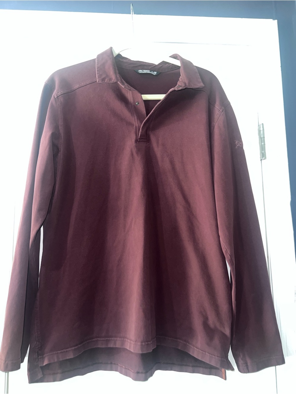 Arc'teryx Men's Long-Sleeve Polo — Deep Maroon